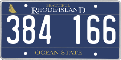 RI license plate 384166