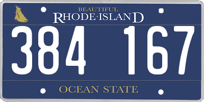 RI license plate 384167