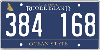 RI license plate 384168