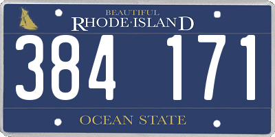 RI license plate 384171
