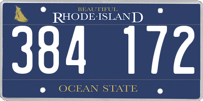 RI license plate 384172