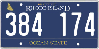 RI license plate 384174