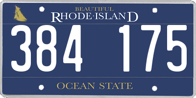 RI license plate 384175
