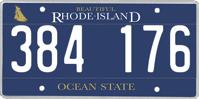 RI license plate 384176