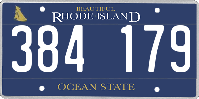 RI license plate 384179