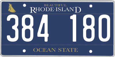 RI license plate 384180