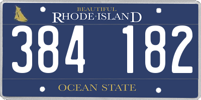 RI license plate 384182