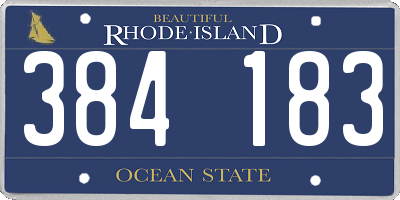 RI license plate 384183