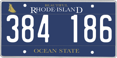 RI license plate 384186