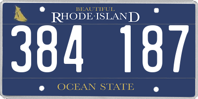 RI license plate 384187