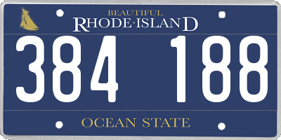 RI license plate 384188