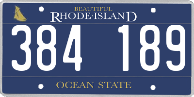 RI license plate 384189