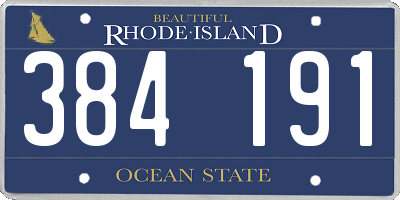 RI license plate 384191