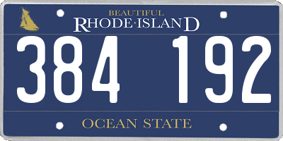 RI license plate 384192