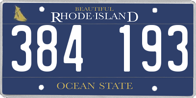 RI license plate 384193