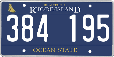 RI license plate 384195