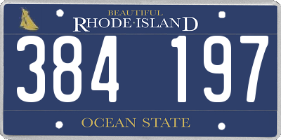RI license plate 384197