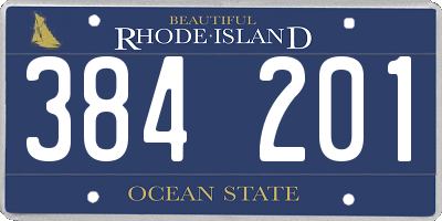 RI license plate 384201