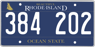 RI license plate 384202