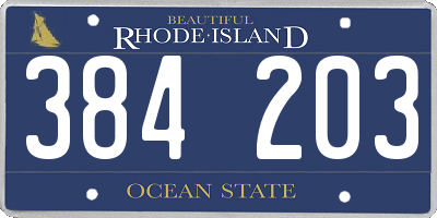 RI license plate 384203