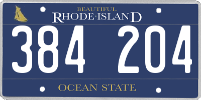RI license plate 384204