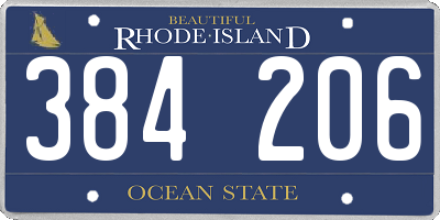 RI license plate 384206