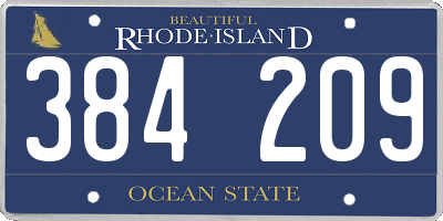 RI license plate 384209