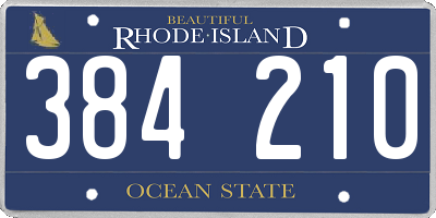 RI license plate 384210