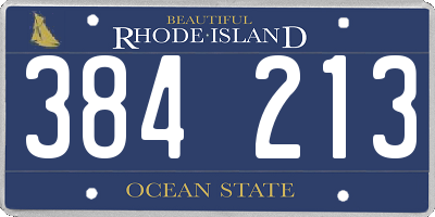 RI license plate 384213