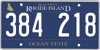 RI license plate 384218