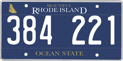 RI license plate 384221
