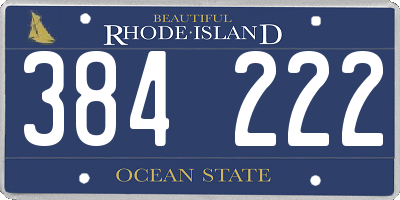 RI license plate 384222
