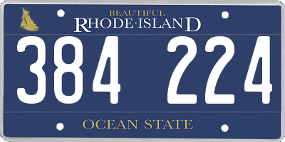 RI license plate 384224