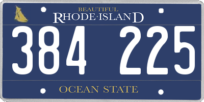 RI license plate 384225
