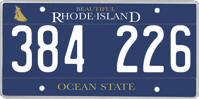 RI license plate 384226