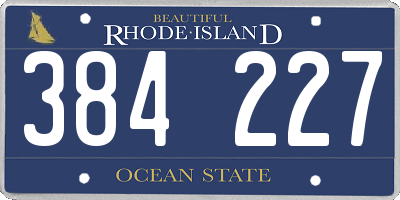 RI license plate 384227