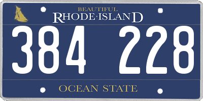 RI license plate 384228