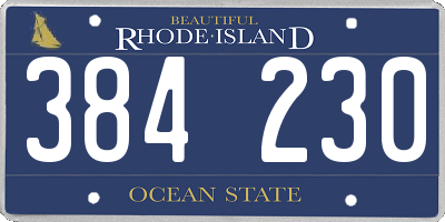 RI license plate 384230