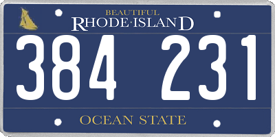 RI license plate 384231