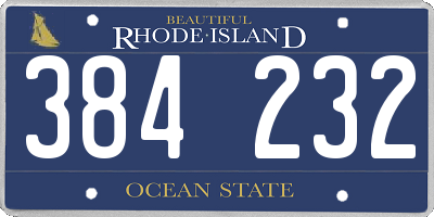 RI license plate 384232