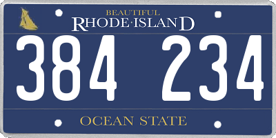 RI license plate 384234