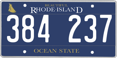 RI license plate 384237