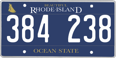 RI license plate 384238
