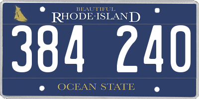 RI license plate 384240