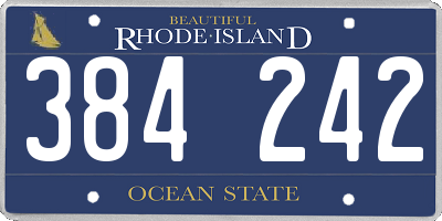 RI license plate 384242