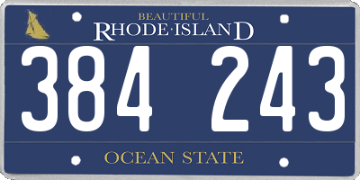 RI license plate 384243