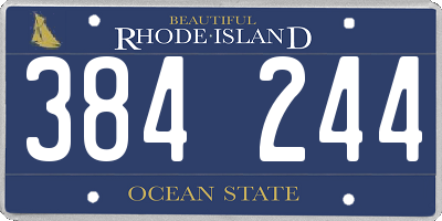 RI license plate 384244