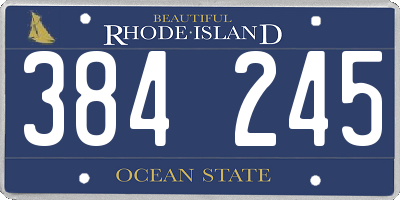 RI license plate 384245