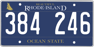 RI license plate 384246