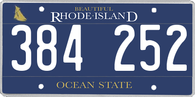 RI license plate 384252